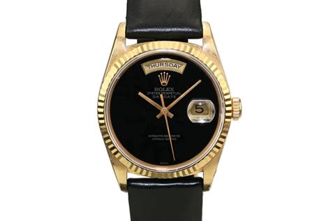 1990 day date rolex onyx dial|rolex 18238 price.